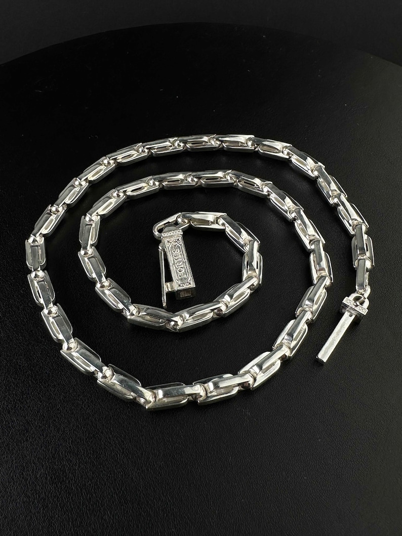 Exclusive mens 925 sterling silver chain; men's silver necklace.