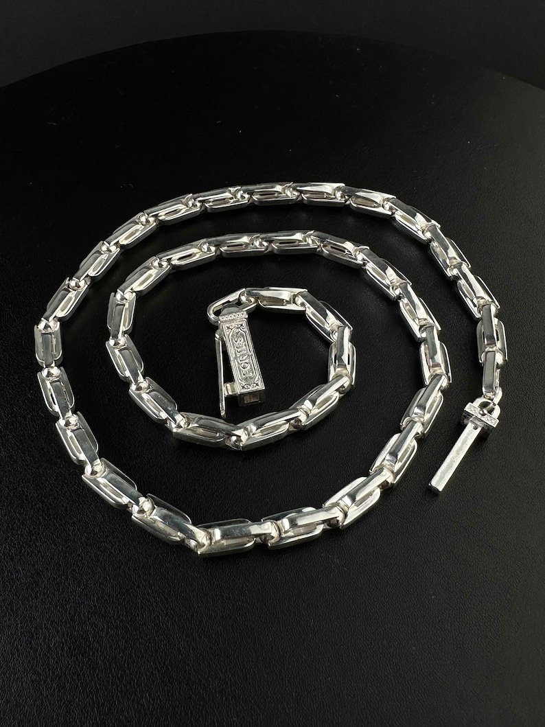 Exclusive mens 925 sterling silver chain; men's silver necklace.