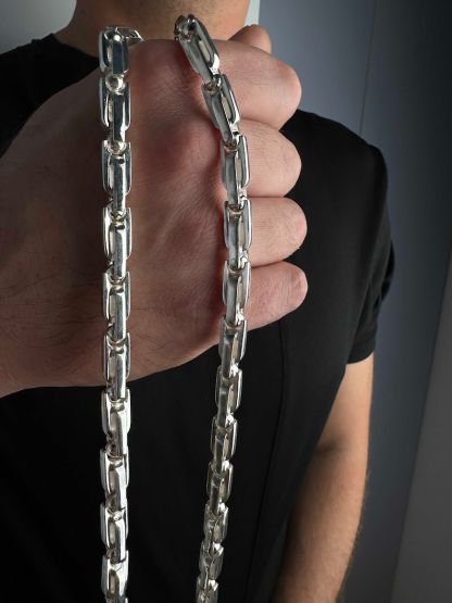 Exclusive mens 925 sterling silver chain; men's silver necklace.