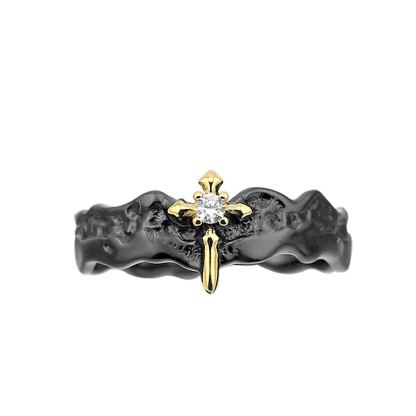 Princess Knight Couple Rings Black and White Couple Rings - Adjustable rings with openings