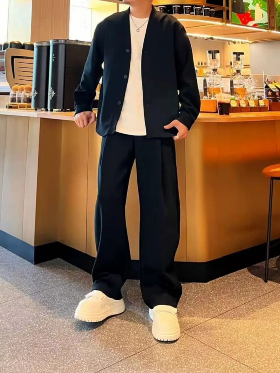 🔥50% off-Fashion V-Neck Jacket and Pants Two-Piece Set(jacket + trousers)