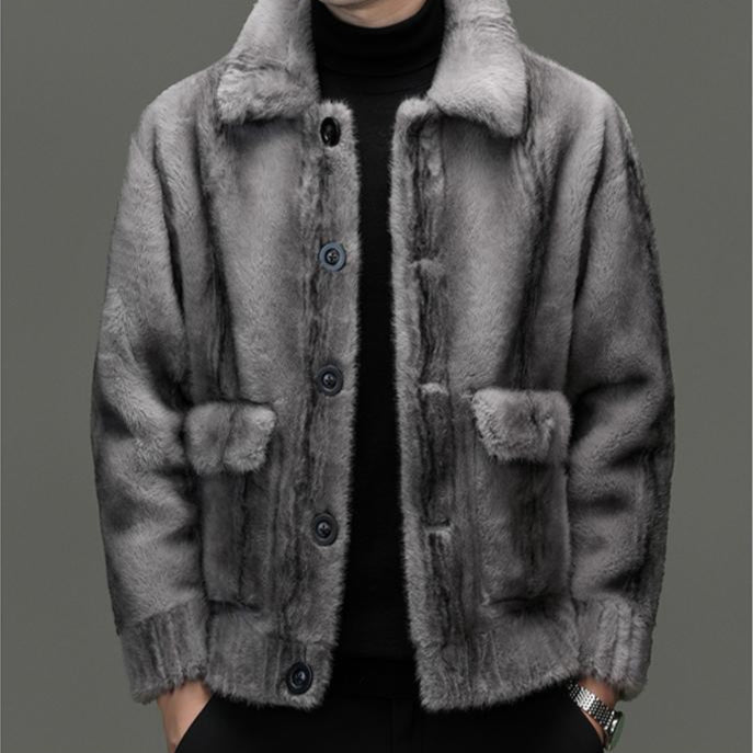 Reversible Leather Fleece Jacket-VibeCloset