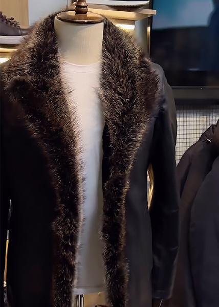 Fashion Faux Fur Collar Thick Warm Men's Coat-VibeCloset