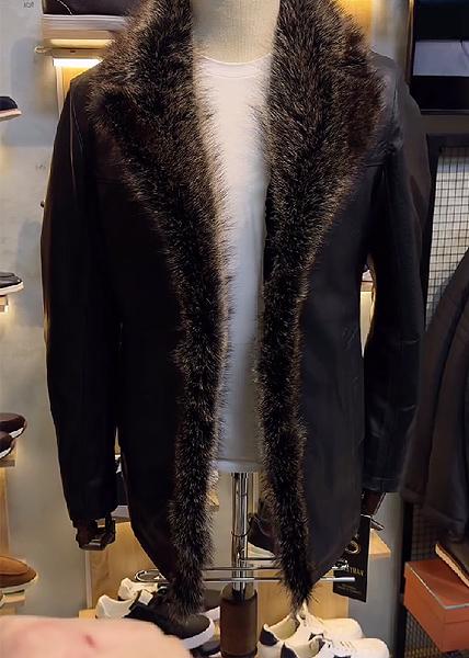 Fashion Faux Fur Collar Thick Warm Men's Coat-VibeCloset