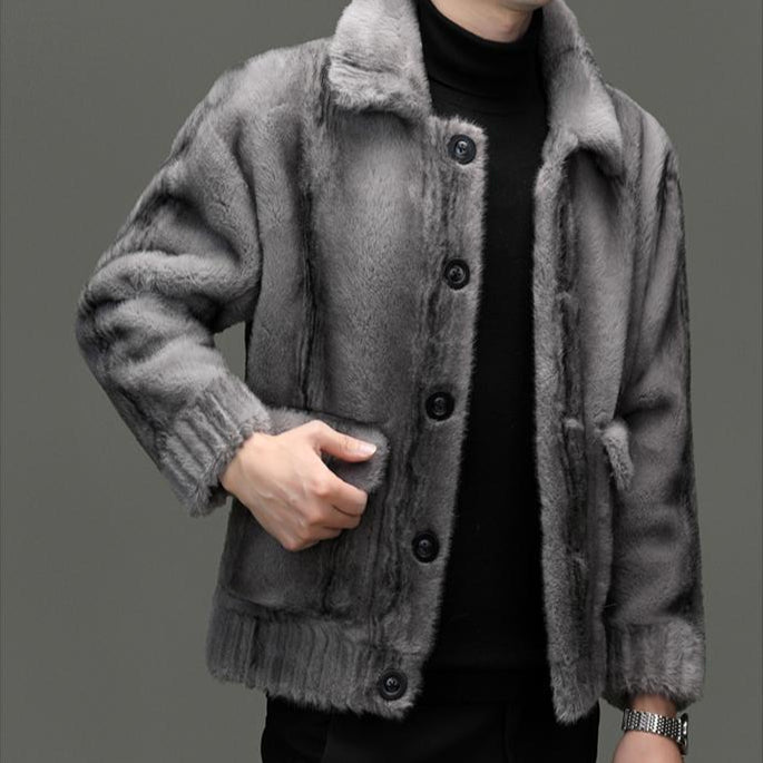 Reversible Leather Fleece Jacket-VibeCloset