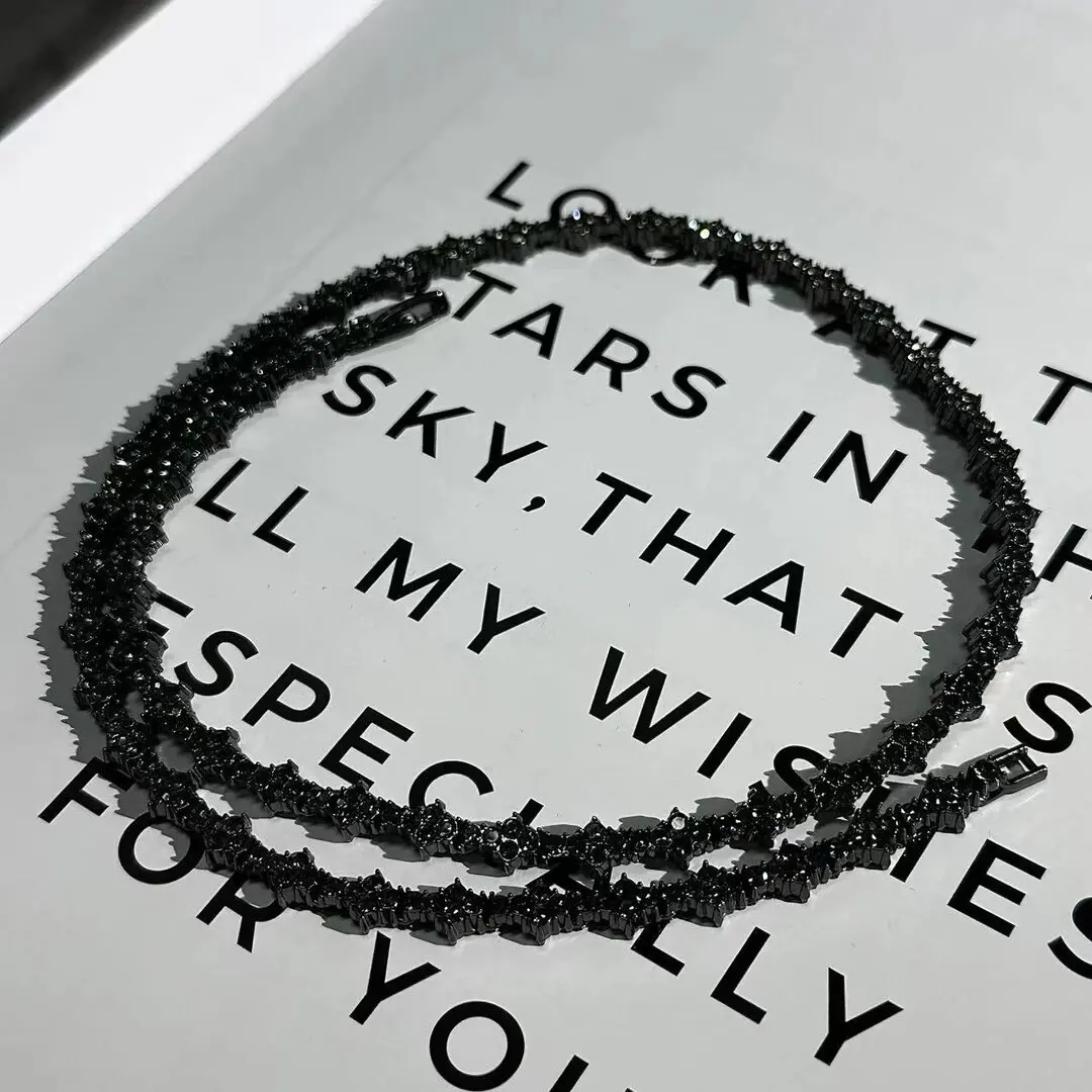 Alloy zircon necklace, thorny collarbone chain