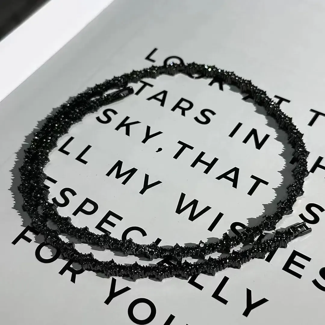 Alloy zircon necklace, thorny collarbone chain