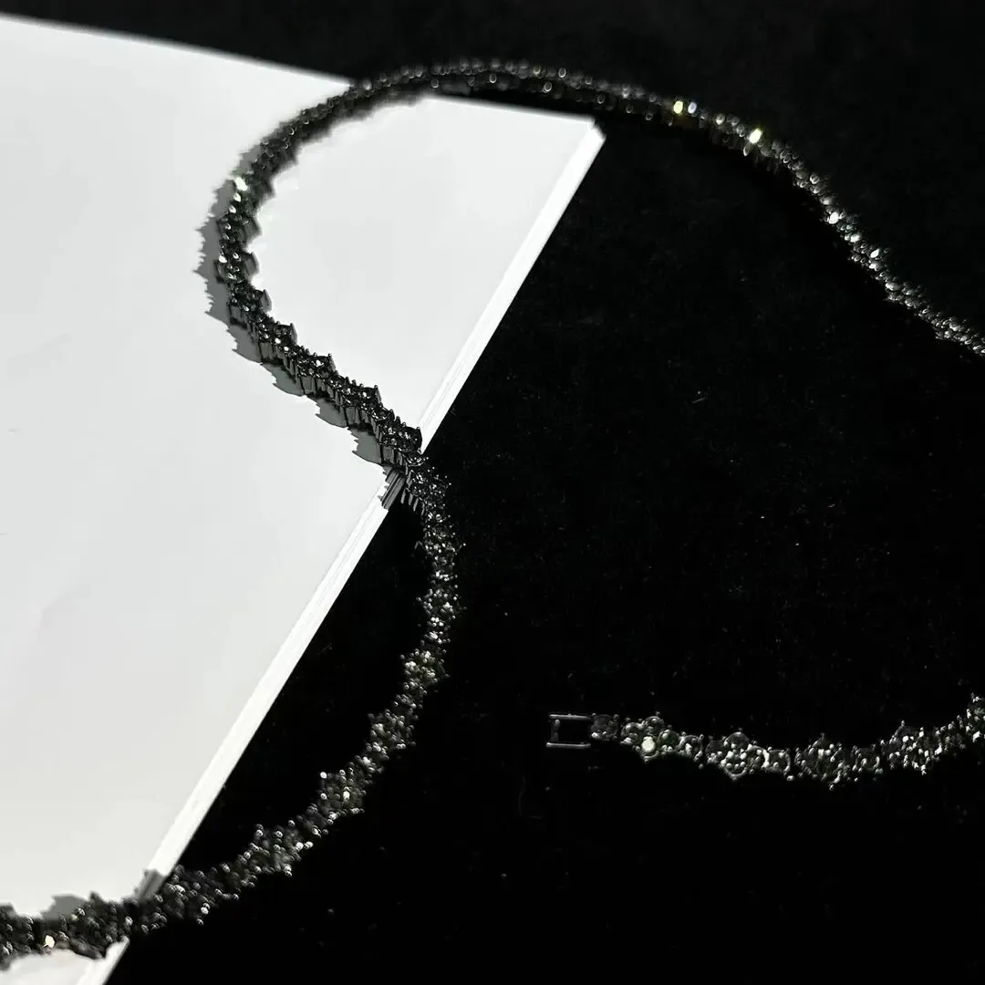 Alloy zircon necklace, thorny collarbone chain