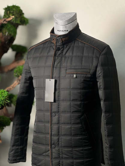 Men's Square Plaid Cotton-padded Jacket-VibeCloset