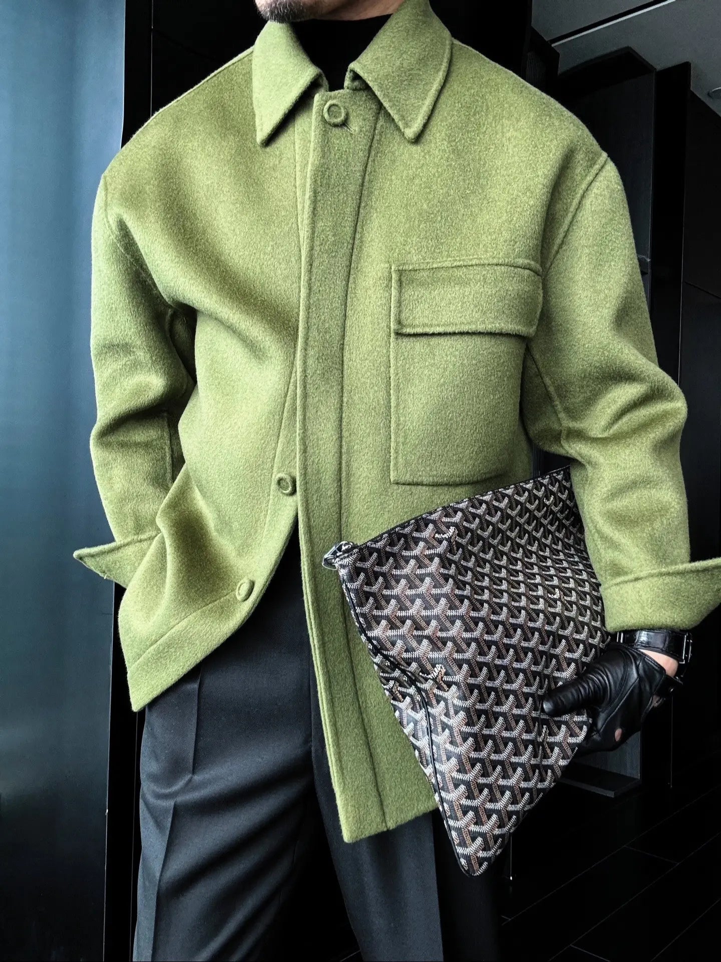 Men's New Lapel Solid Color Jacket-VibeCloset