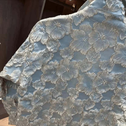 Trendy 3D Embroidered Carved Men's Shirt Jacket-VibeCloset