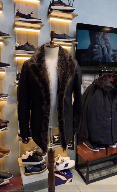 Fashion Faux Fur Collar Thick Warm Men's Coat-VibeCloset