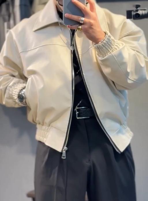 Men's Pop Leather Jacket-VibeCloset