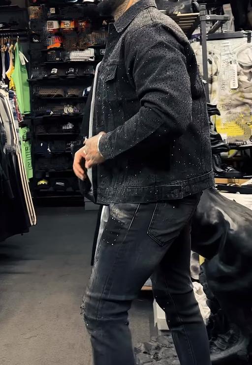 Dazzle Rhinestone Denim Jacket-VibeCloset