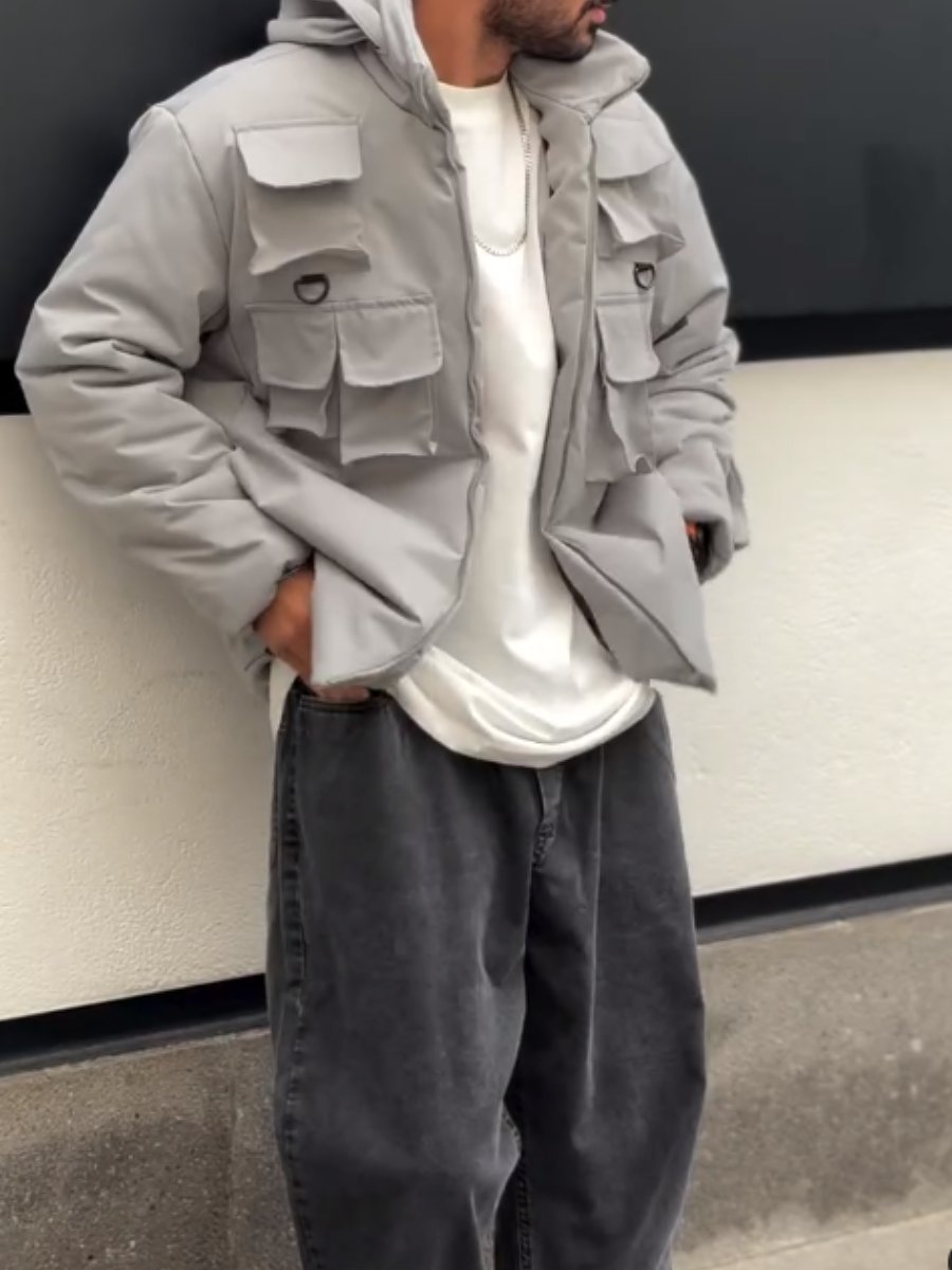 Men's Fall Cargo Jacket-VibeCloset