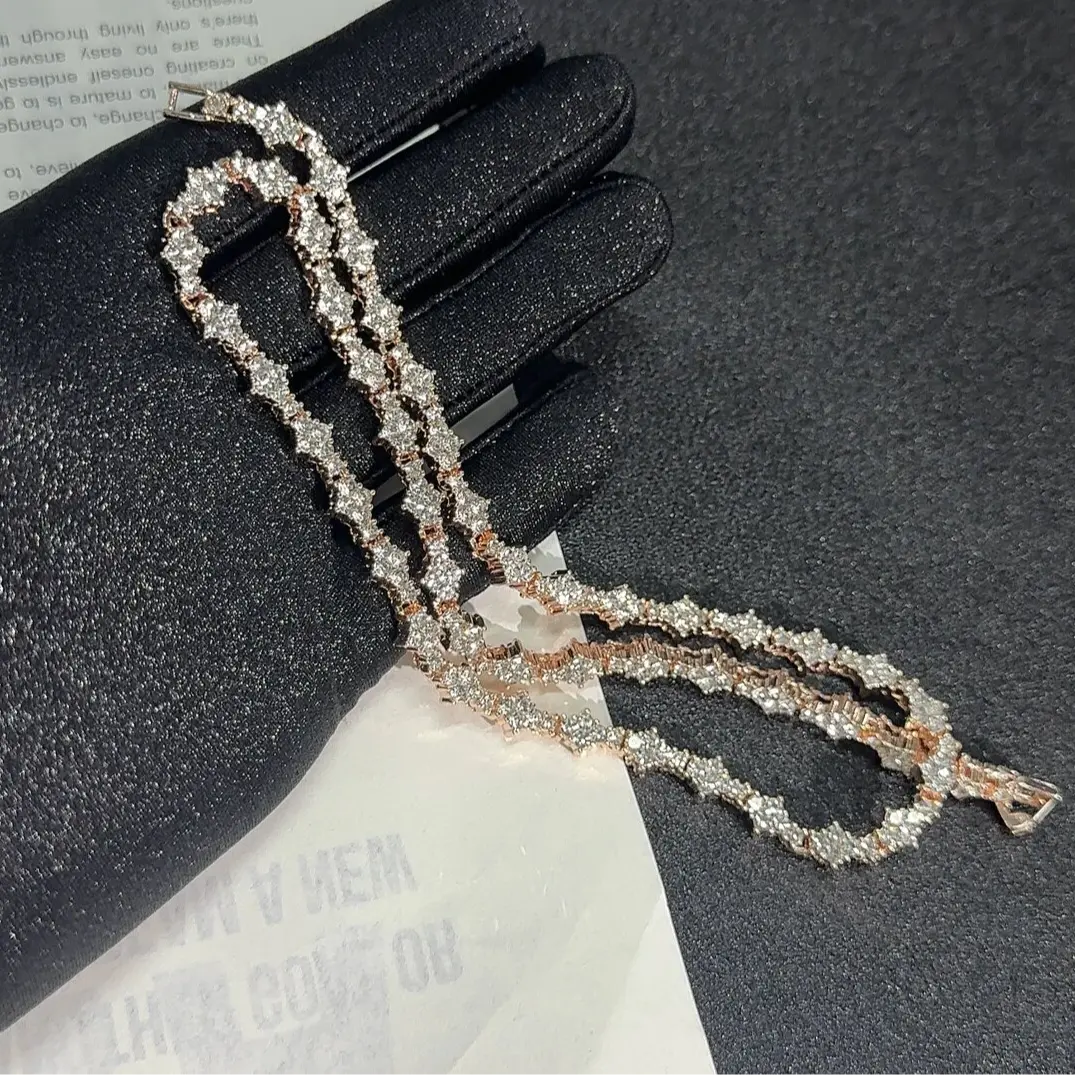 Alloy zircon necklace, thorny collarbone chain