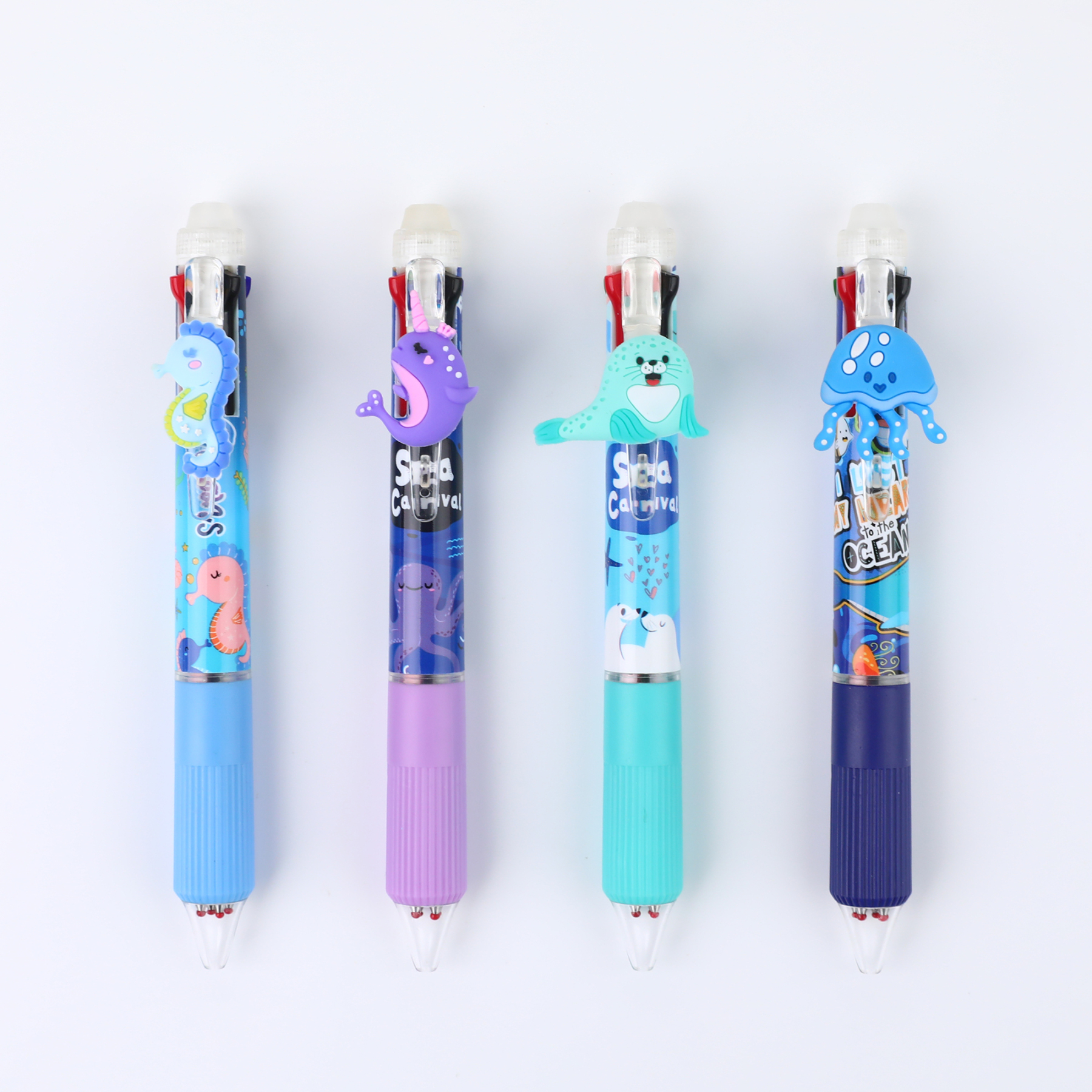 Erasable multicolor pen. 4 in 1