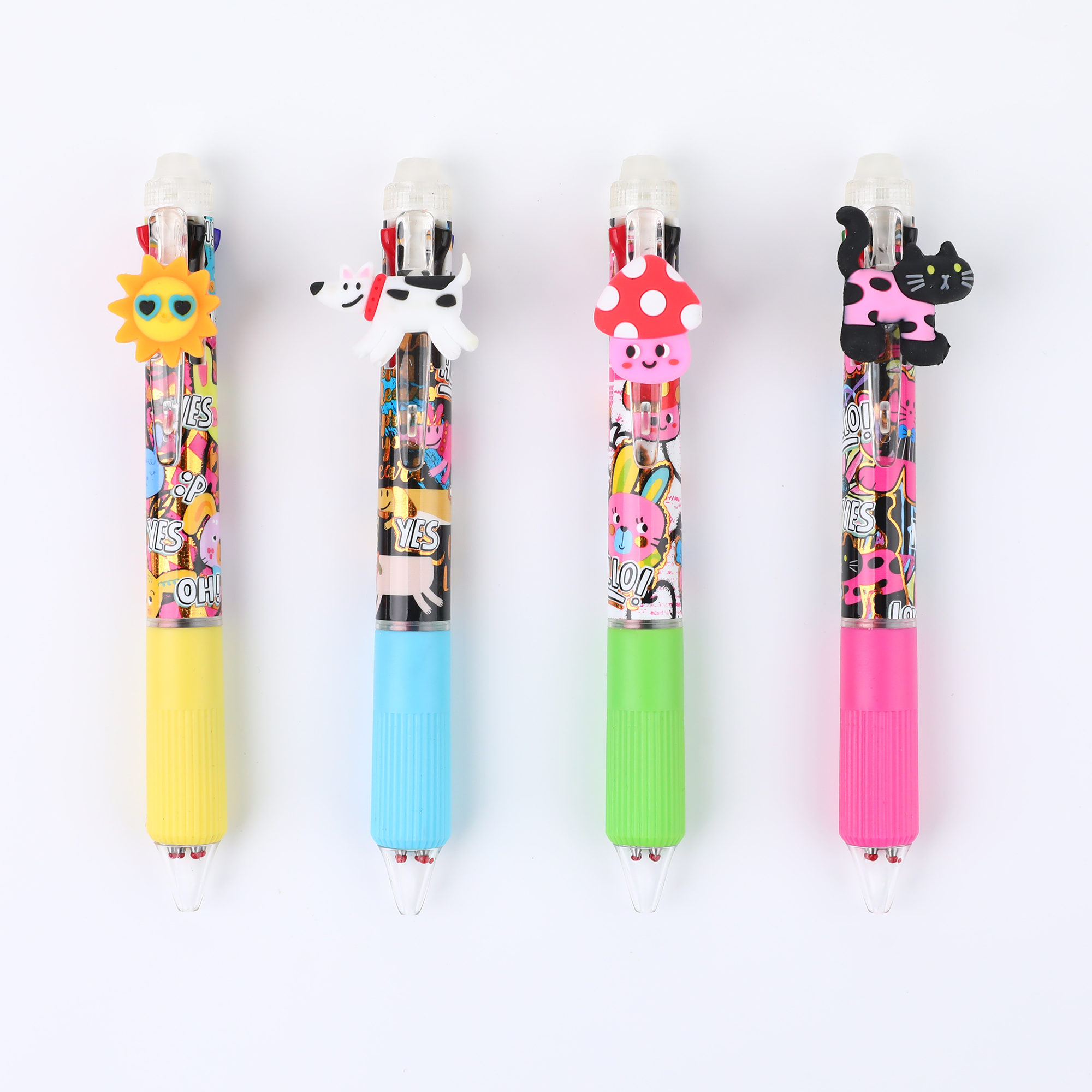 Erasable multicolor pen. 4 in 1