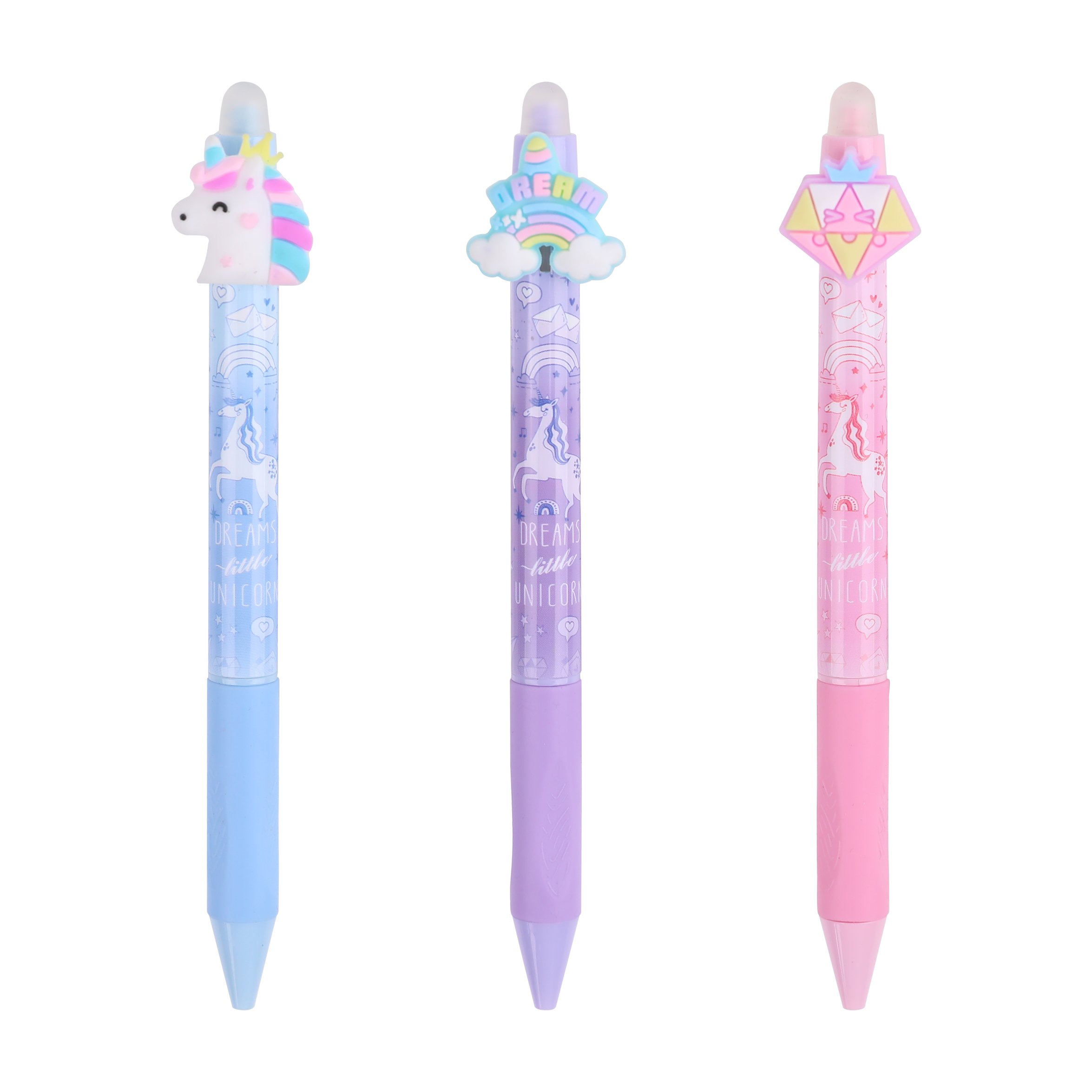 Erasable pen with grip