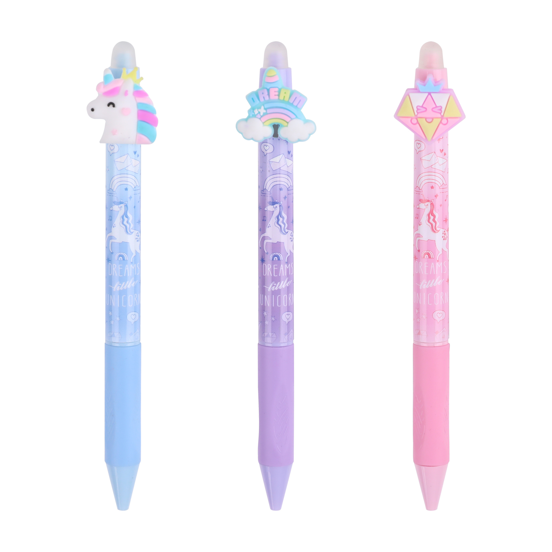 Erasable pen with grip