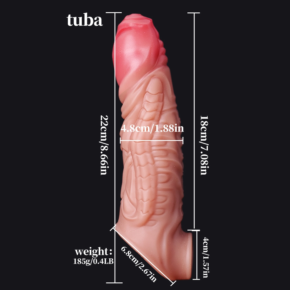 Leander 8.66” x 1.88” Soft Fantasy Cock Extension Sleeve