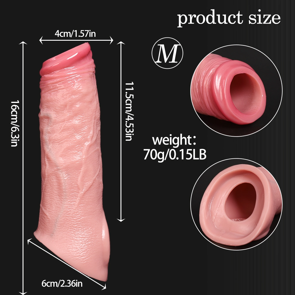 Rex 7.09” x 1.77” Silicone Realistic Penis Girth Sleeve