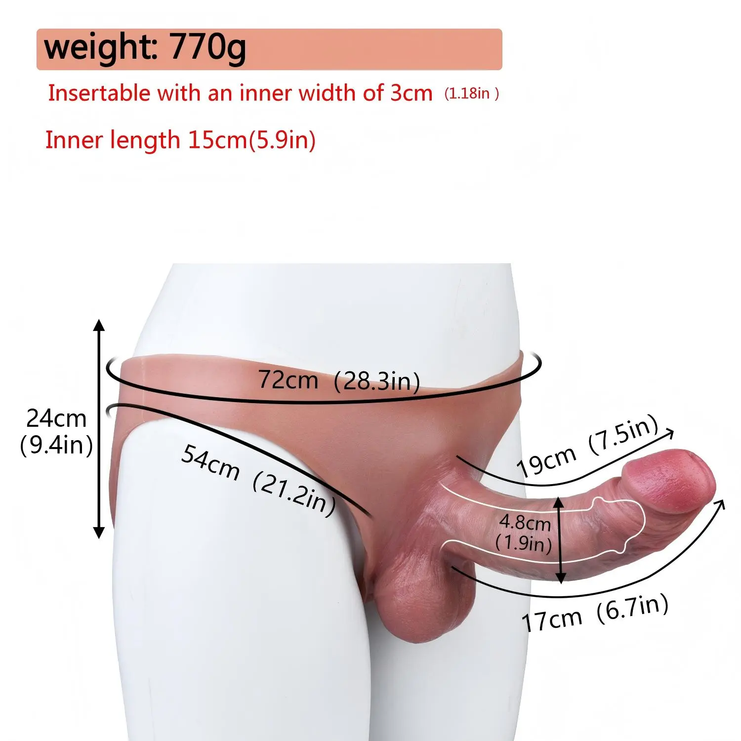Adam 7.5” x 1.9” Wearable Realistic Penis Extender