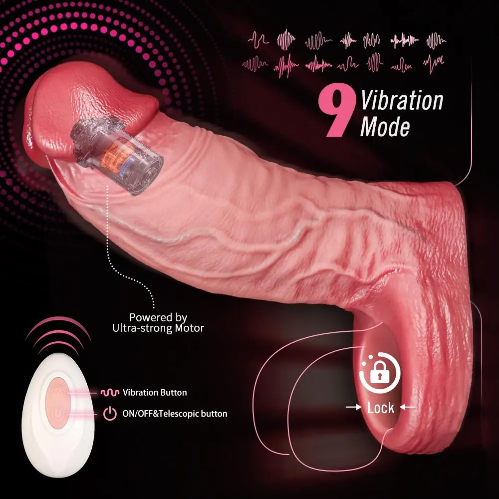 Don 6.7"x 2.08" Remote Control Vibrating Diameter Large Realistic Penis Sleeve