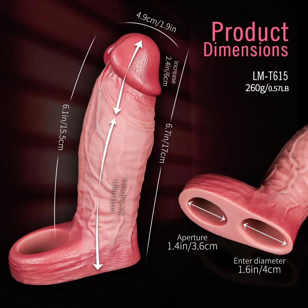 Don 6.7"x 2.08" Remote Control Vibrating Diameter Large Realistic Penis Sleeve