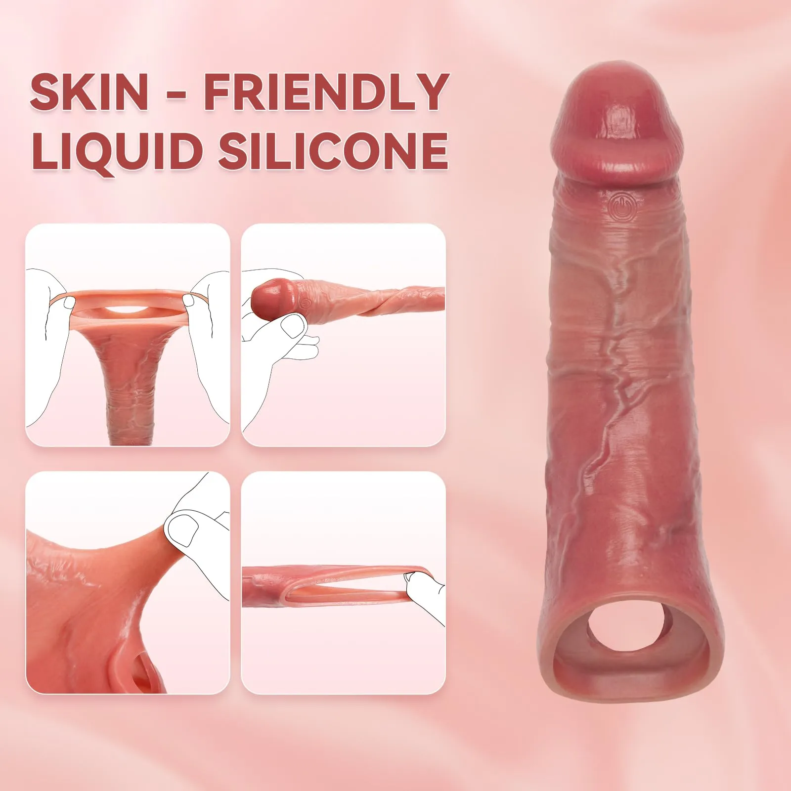 Dalton 8.42"×2.08" Realistic Soft Vibrating Penis Sleeve
