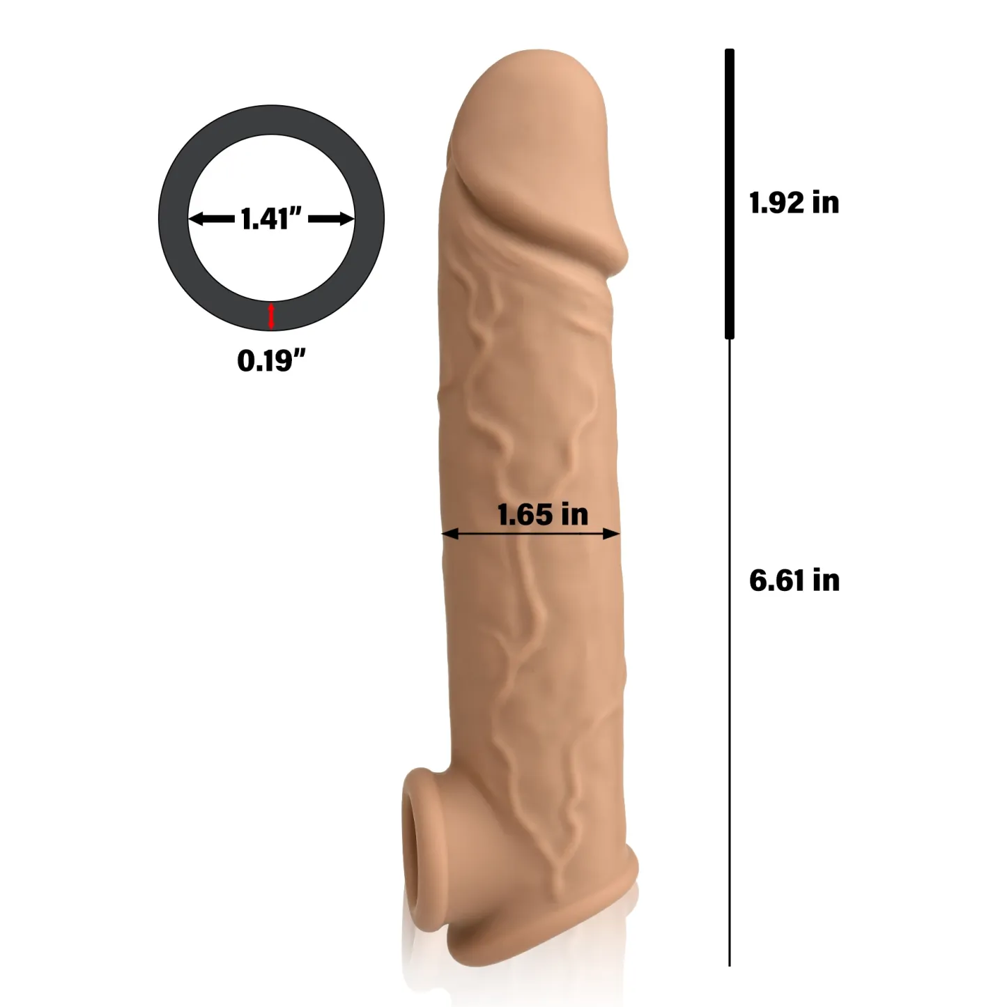 Edgar 8.53” x 1.65” Soft Realistic Huge Cock Extension Sleeve