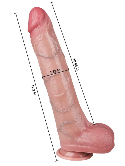 Sam 12.2" x 1.89" Real Dick Sliding Skin Long Dildo
