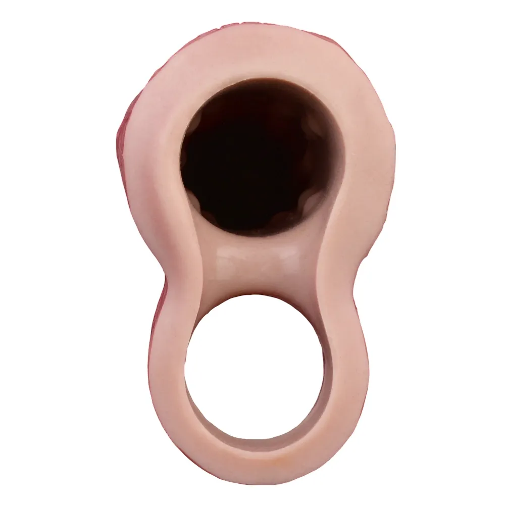 9.09"×2.24"Large Realistic Liquid Soft Silicone Penis Sleeve with 10 Vibration Modes