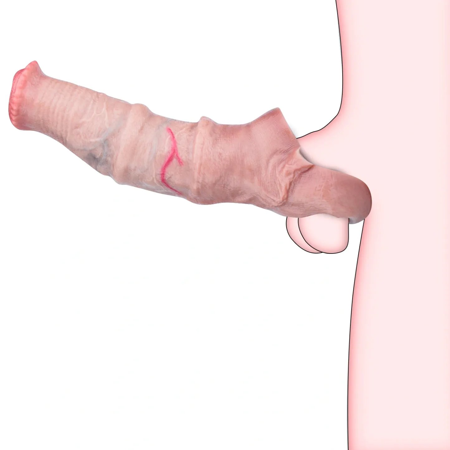 6.92" x 1.85" Flesh Horse Fantasy Soft Penis Sleeve