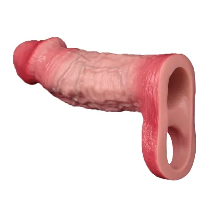 6.42" x 1.77" Soft Realistic Enlarge Cock Extender（S、M）