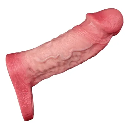 6.42" x 1.77" Soft Realistic Enlarge Cock Extender（S、M）