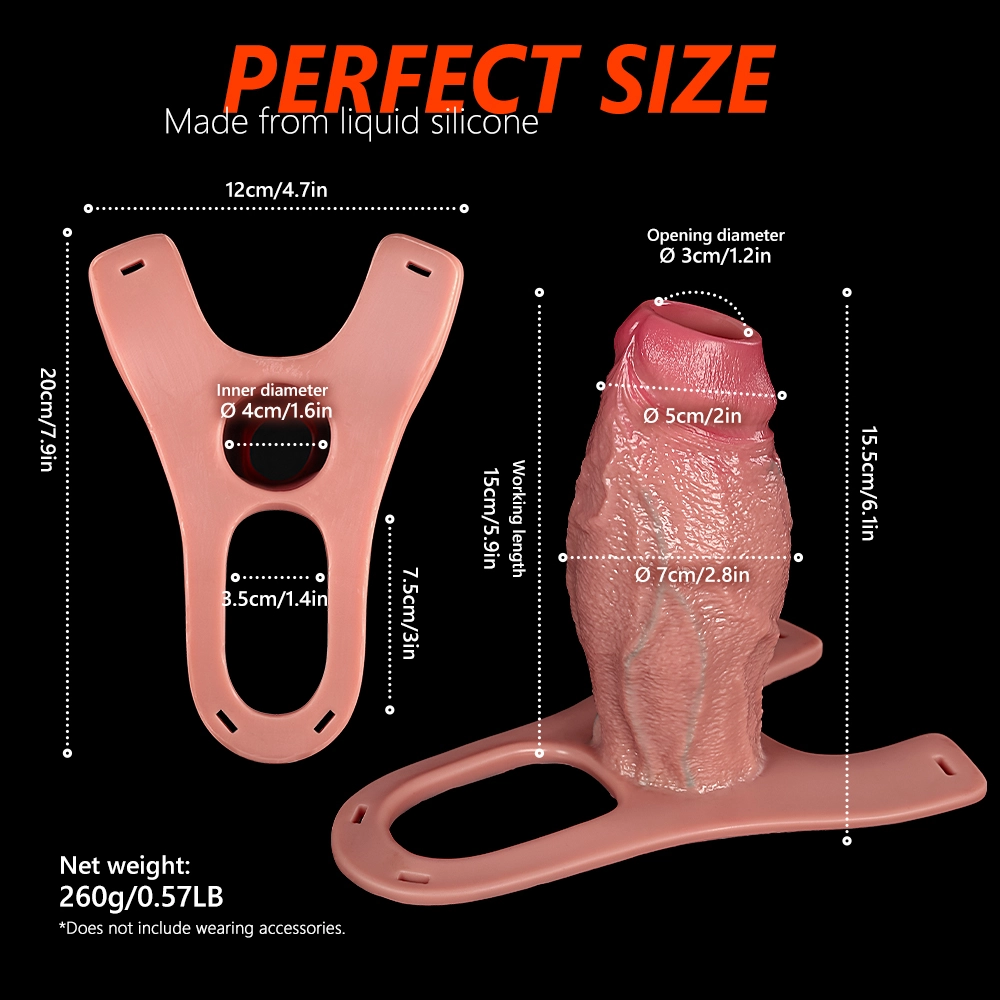 Dante 6.1" x 2.8" Wearable Realistic Open Tip Penis Sleeve