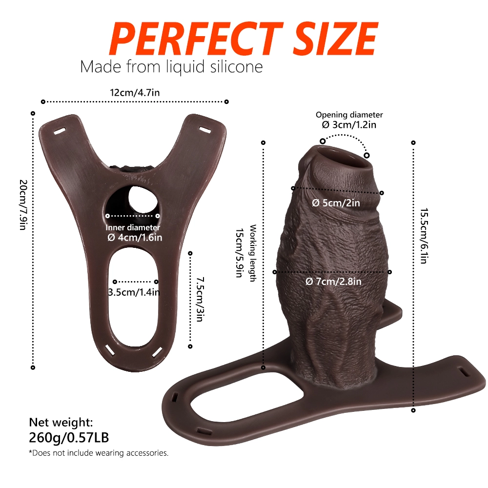 Kerr 6.1" x 2.8" Wearable Black Real Life Open Tip Cock Girth Sleeve