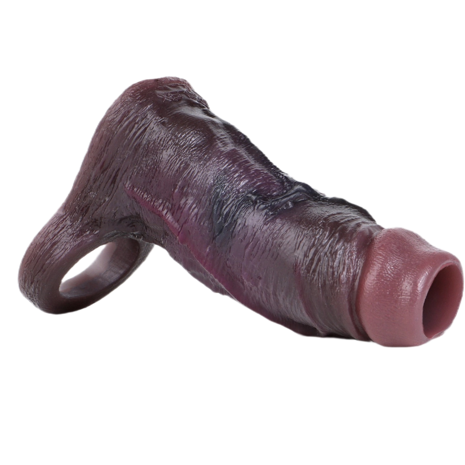 Colin 6.5” x 1..85” Realistic Soft Black Silicone Cock Girth Sleeve(S-XL)