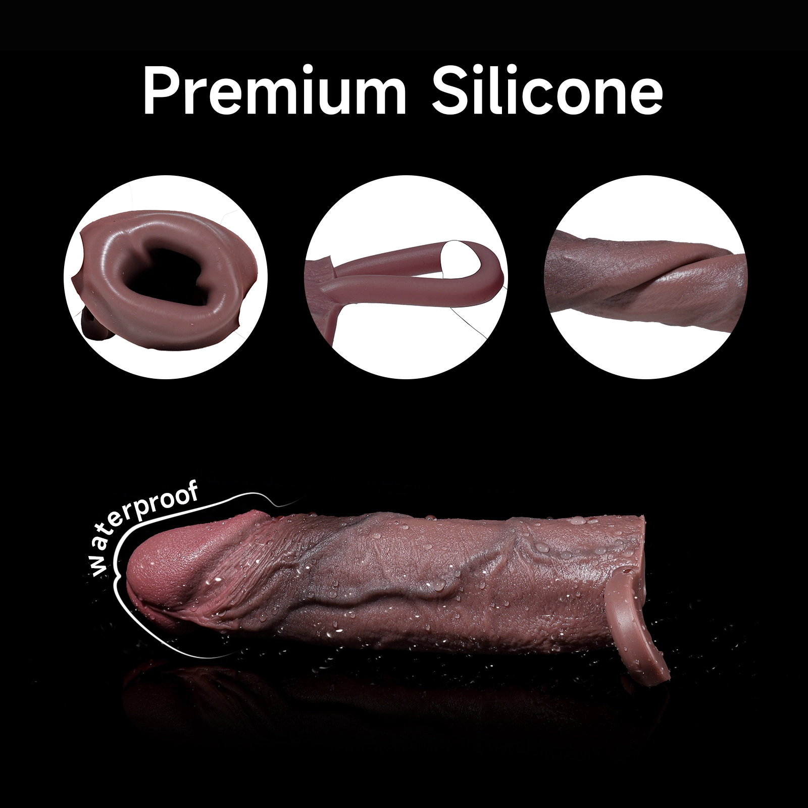 Duke 7” x 2.5” Realistic Life Like 1:1 Replica Black Penis Sleeve