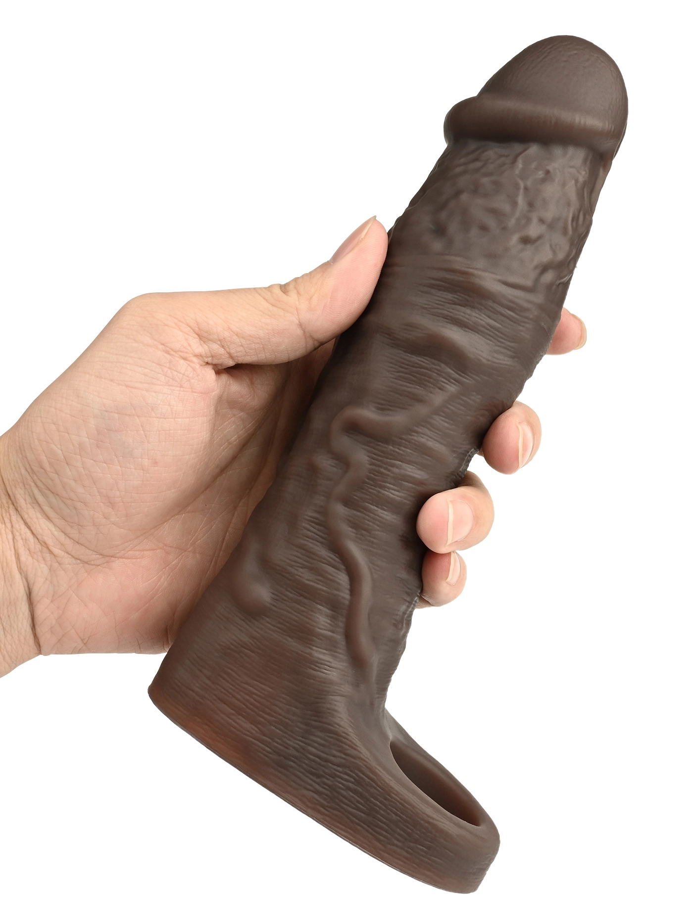 Alan 7.7” x 1.96” Vibrating Realistic Black Cock Sleeve