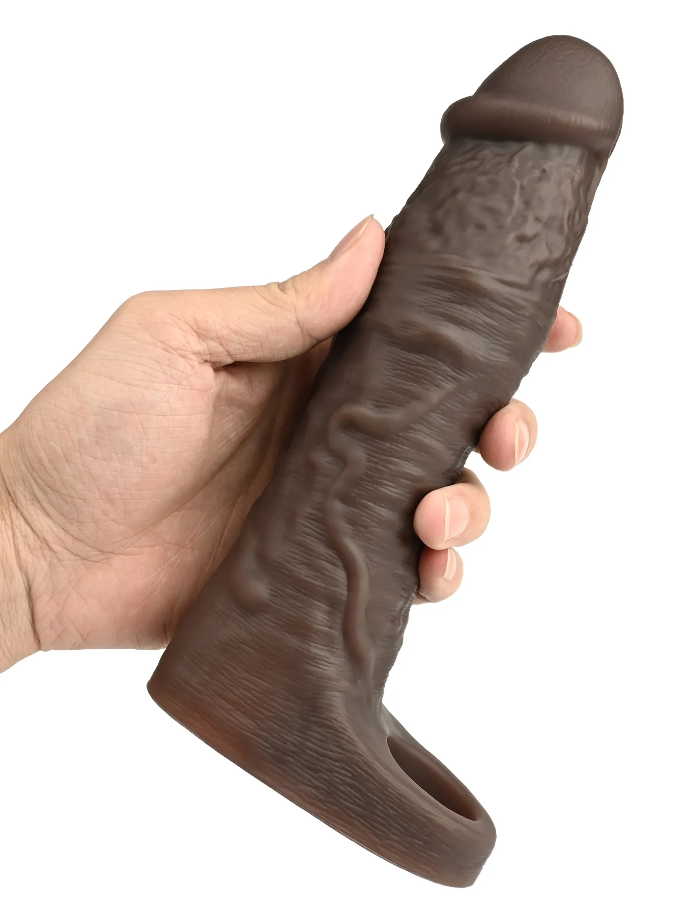 Alan 7.7” x 1.96” Vibrating Realistic Black Cock Sleeve