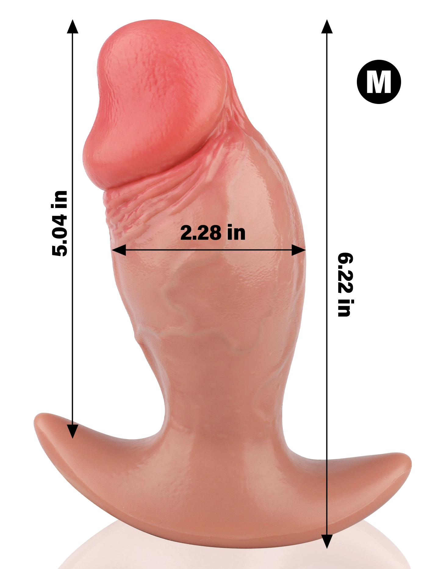 Aron 7" X 3" & 5.3" X 2.28" Size Realistic Soft Anal Dildo Butt Plug