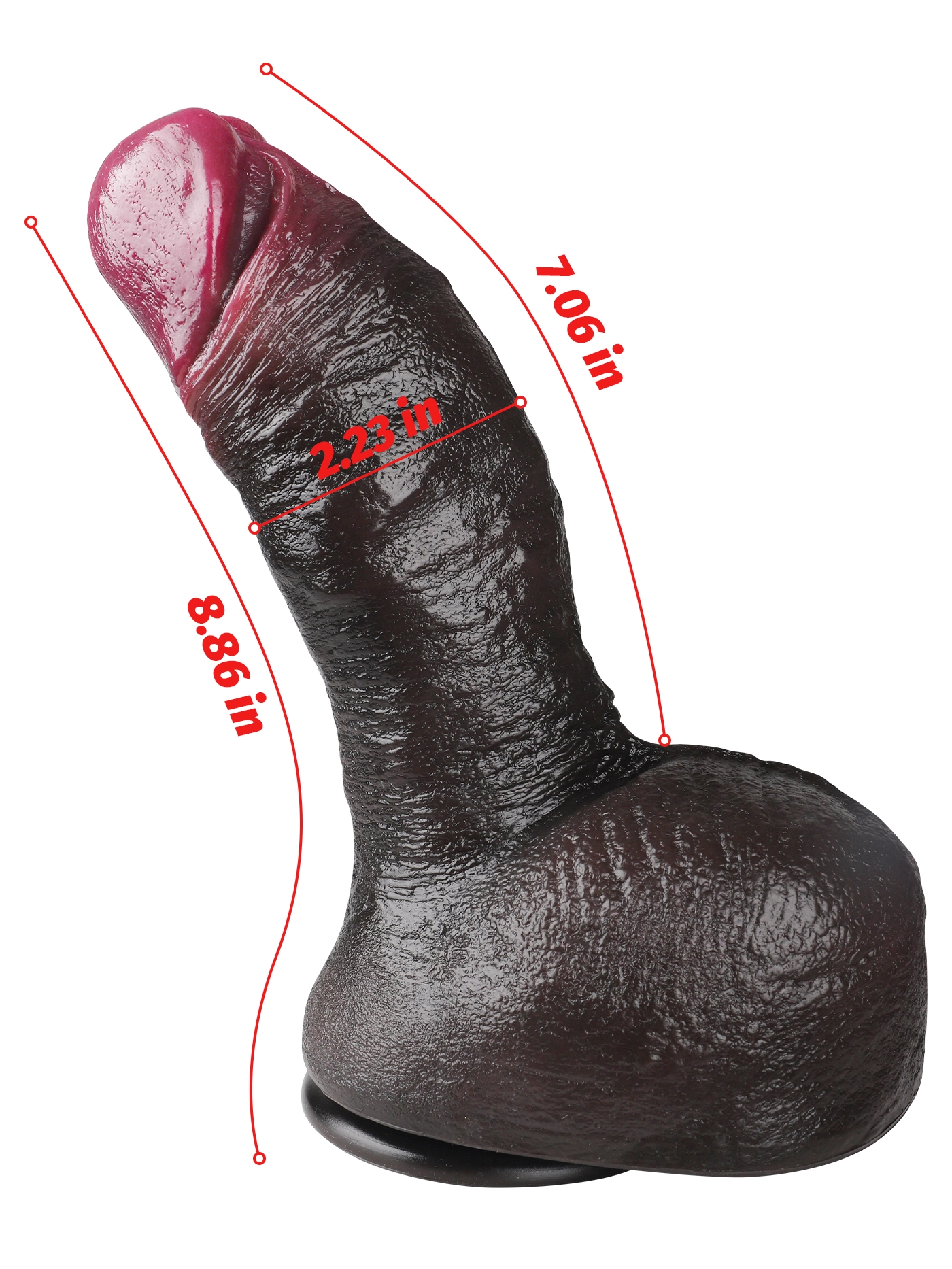 8.86"×2.32"Realistic Huge Super Large Ball Black Dildo