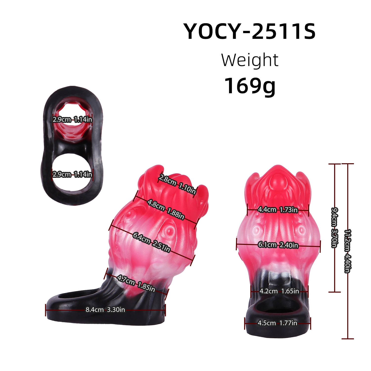 Loti 5.86" x 3.34" Enchanting Red Fantasy Cock Girth Sleeve