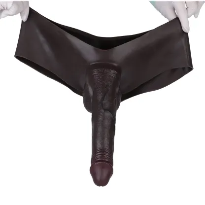 Kim 9.84” x 1.85” Wearable Black Huge Realistic Cock Sleeve