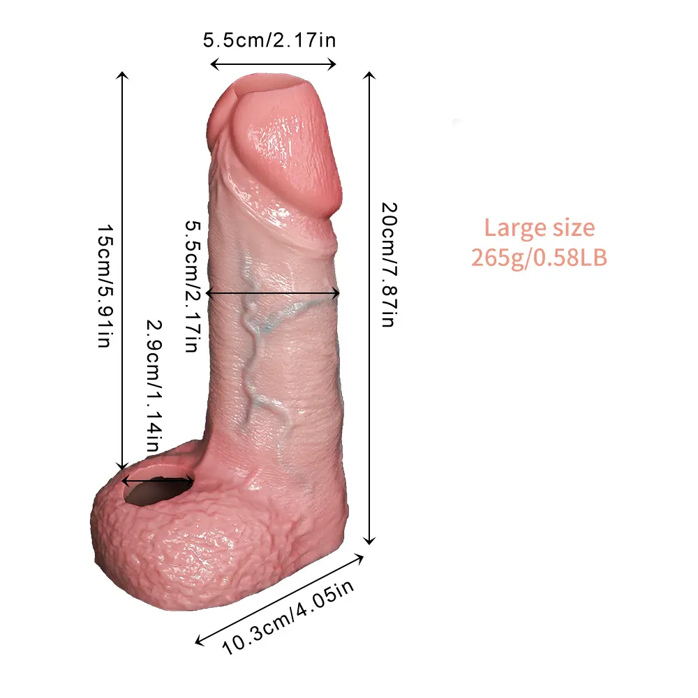 Andrew 7.87” x 2.17” Silicone Penis Girth Sleeve with Open Design