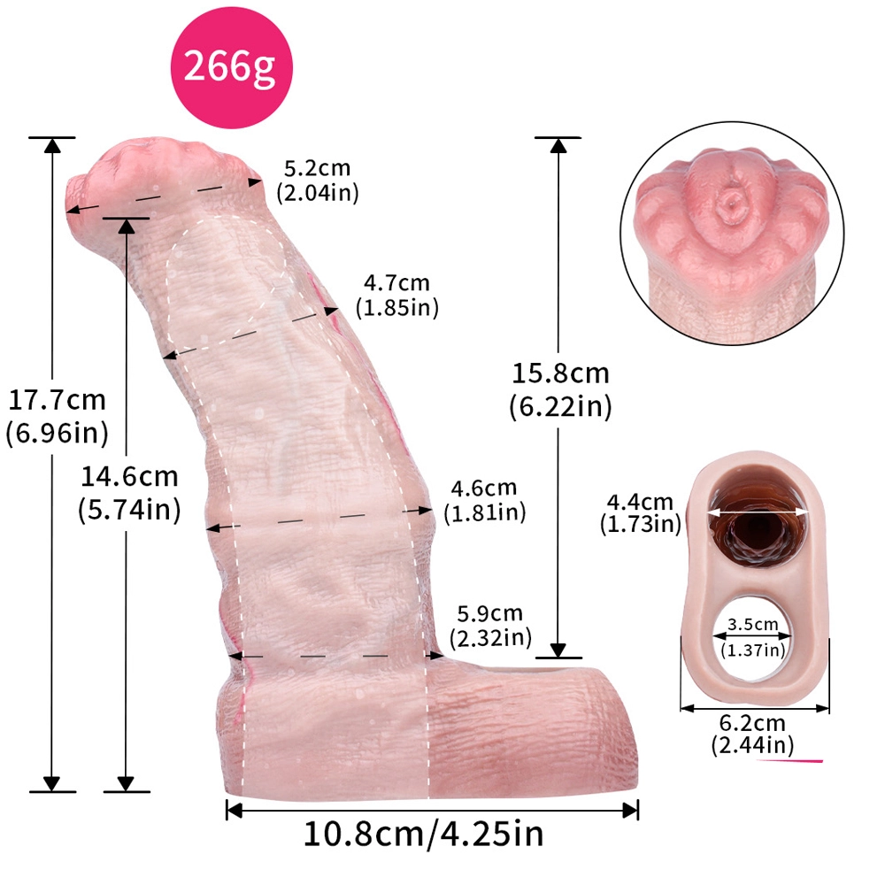 6.96" x 1.81" Flesh Horse Fantasy Cock Sleeve