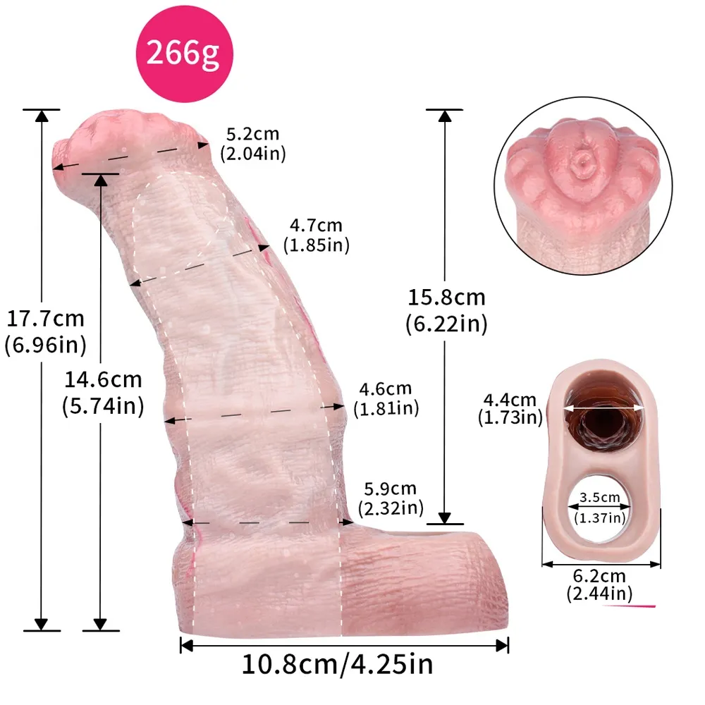 6.96" x 1.81" Flesh Horse Fantasy Cock Sleeve