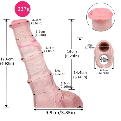 6.92" x 1.85" Flesh Horse Fantasy Soft Penis Sleeve